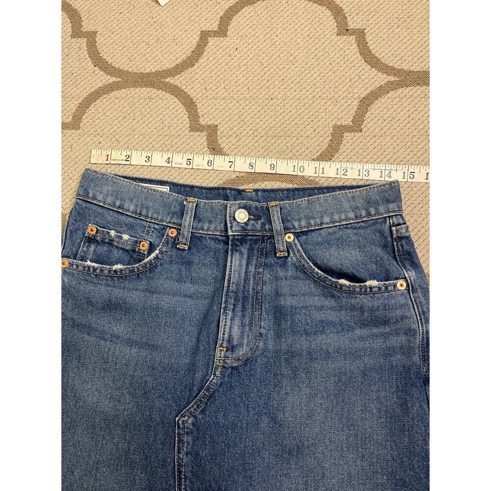 Gap denim maxi front slit raw hem skirt, Medium indigo, size 4, Y2K, Boho - Picture 8 of 15